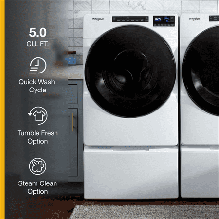 Whirlpool - 5.0 Cu. Ft. High-Efficiency Stackable Front Load Washer with Tumble Fresh - White