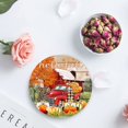 thumbnail image 4 of ZHANZZK Thanksgiving Farm Autumn Barn Gnome and Red Truck Set of 4 Round Coaster for Drinks, Absorbent Ceramic Stone Coasters Cup Mat with Cork Base for Home Kitchen Room Coffee Table Bar Decor, 4 of 6
