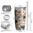thumbnail image 6 of 20 Oz Pug and Footprint Coffee Tumbler Double Wall Insulated Stainless Steel Water Bottle | Metal Reusable Thermoses Flask with Cup Cap | Leak & Sweat Proof with Anti-Dust Lid, 6 of 7