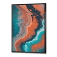 thumbnail image 3 of Designart 'Abstract Marble Composition In Orange and Blue I' Modern Framed Canvas Wall Art Print, 3 of 5