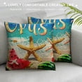 thumbnail image 3 of Orinice Hopyeer Ocean Sea Beach Starfish Scallop Throw Pillow Covers Nautical Coastal Anchor Conch Flip-flops Watermelon Cotton Linen Pillow Cushion Cover Home Decor Pillowcase for Sofa  White, 3 of 5