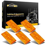 Partsam Truck Cab Light SE336LED Amber Top Roof Running Cab Marker Light 5pcs Waterproof Compatible with Freightliner Heavy Duty Trailer Trucks