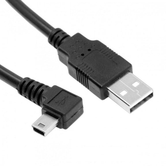 JSER Mini USB B Type 5pin Male Right Angled 90 Degree to USB 2.0 Male Data Cable 5 Meters with EMI Ferrite Core