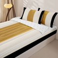 thumbnail image 3 of Homewish Black Vertical Stripes Zipper Queen Comforter Set with Fitted Sheet and 2 Pillowcases,Modern Minimalist Zipper Bedding Set,Reversible,4pcs, 3 of 8