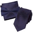 thumbnail image 1 of Flairs New York Polka Dots Collection Bow Tie & Pocket Square Matching Set (Prussian Blue/Red Wine [Polka Dots]), 1 of 4