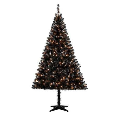 Holiday Time Pre-Lit 6.5' Madison Pine Black Artificial Christmas Tree,