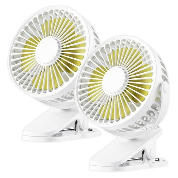Ventilador Aire Escuela MiniBreezeWhite 2Pzas 4"Ø Blanco USB 5V 3 Velocidades Ventiladores de Ecritorio. VentDepot MXREW-002