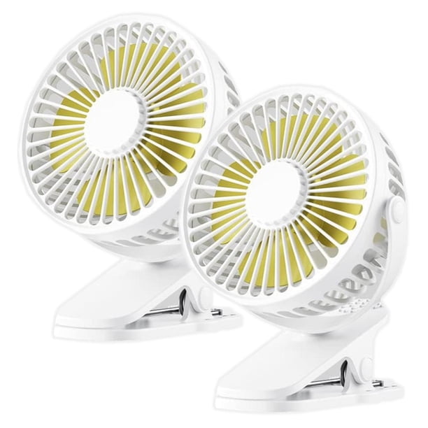 Ventilador Aire Escuela MiniBreezeWhite 2Pzas 4"Ø Blanco USB 5V 3 Velocidades Ventiladores de Ecritorio. VentDepot MXREW-002