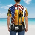 thumbnail image 4 of Rateoe American Truck Pattern Men’s Hawaiian Shirt – Short Sleeve Button-Down Tropical Beach Shirt, Lightweight & Breathable Casual Aloha Shirt with Pocket,Large, 4 of 7