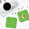 thumbnail image 3 of Bingfone Vintage Green Cucumber Leather Drinks Coasters with Set of 6,Suitable for Home Kitchen,Coffee Cup Coasters Home Gift, 3 of 7
