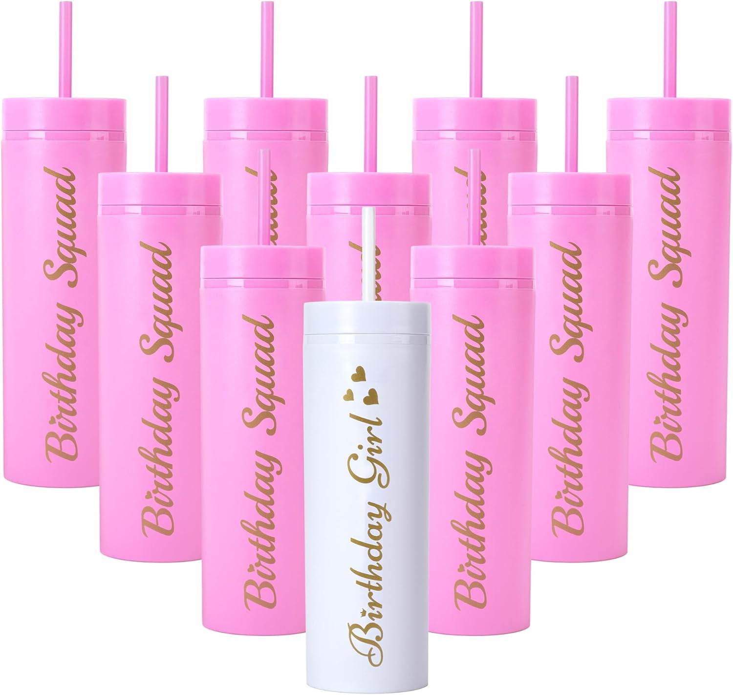 Gobelet Double-Paroi incassable avec paille et charmes - Springtime Printemps