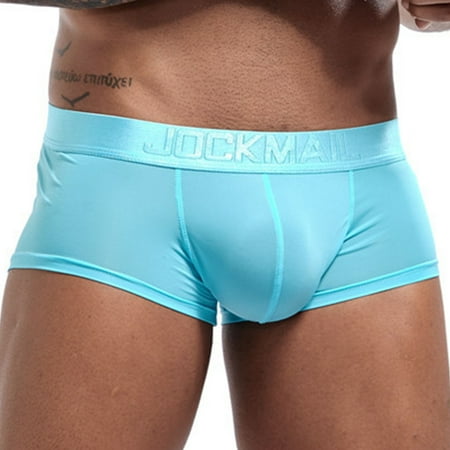 

DORKASM Mens Boxers Briefs Pack Ice Silk Breathable Soft Mens Boxer Briefs Underwear for Men Sky Blue M