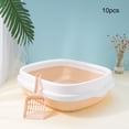thumbnail image 1 of Cat Litter Pan Large Space Splash Resistance Thickened Semi Enclosed Cat Poop Basin with Cat Litter Shovel Pink S, 1 of 6