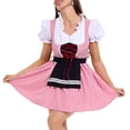 thumbnail image 5 of EINCcm Women Oktoberfest Dirndl Costume Plaid German Beer Festival Cosplay Bavarian Dress Halloween Fancy Dress with Apron, 5 of 8