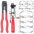 thumbnail image 1 of Professional Single Ear Stepless Hose Clamp Pliers Kit with 20g Clamp Set - Versatile Ball Joint Cage Disassembly Tool for Efficient Pipe Crimping, Durable Construction, Easy Operation for DIY &, 1 of 5
