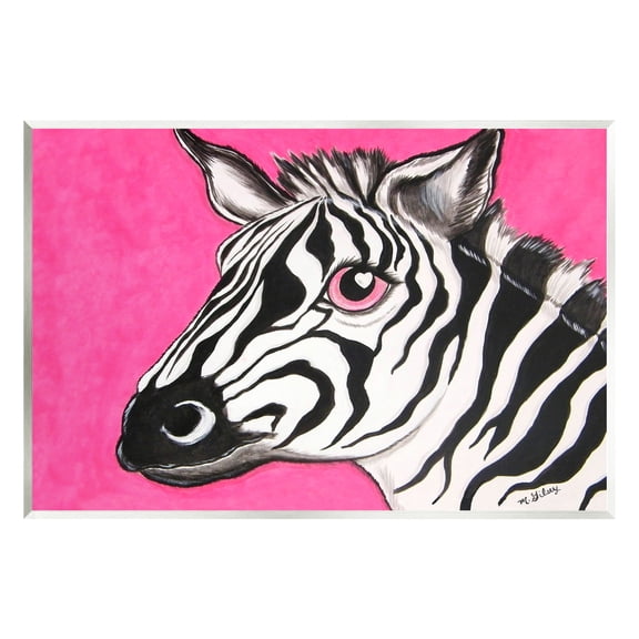 Stupell Industries Zebra with Heart Eyes Animals & Insects Painting Unframed Art Print Wall Art, 15 x 10