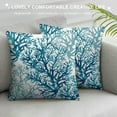 thumbnail image 3 of Qinduosi Teal Blue Coral Pillow CoversSummer Ocean Sea Coastal Decorative Throw Pillow Casesfor Couch Sofa Bench Living Room Bedroom Home Decor, 3 of 5