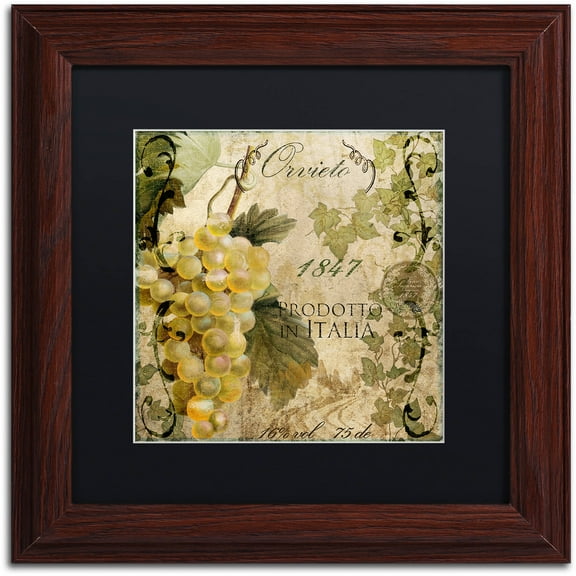 Trademark Fine Art "Vino Italiano IV" Canvas Art by Color Bakery Black Matte, Wood Frame