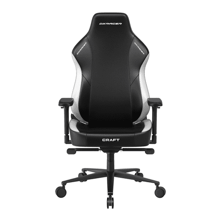 DXRacer Craft L Video Gaming Chair for Adults XL Ergonomic Office Reclining Computer Chair with Magnetic Head Pillow and Lumbar Support Racing Style Height Adjustable (PU Leather Black and White)