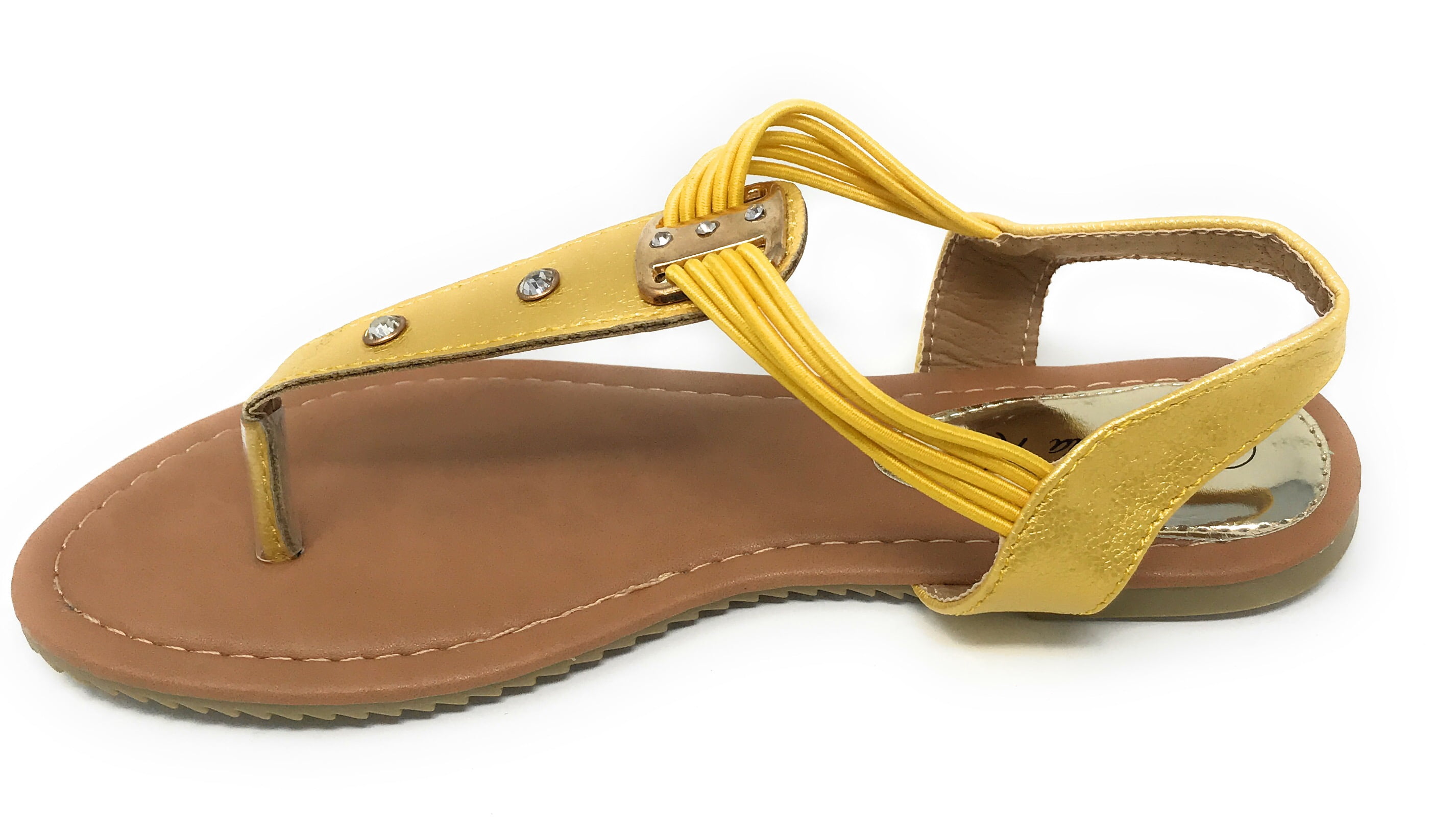 Victoria K Women's Rhinestone Elastic Straps Sandals