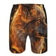 thumbnail image 3 of Balery Gold Flame Pattern Wolf Traje de Baño Estilo Hawaiano para Hombre, Shorts de Secado Rápido con Bolsillos-Large, 3 of 6