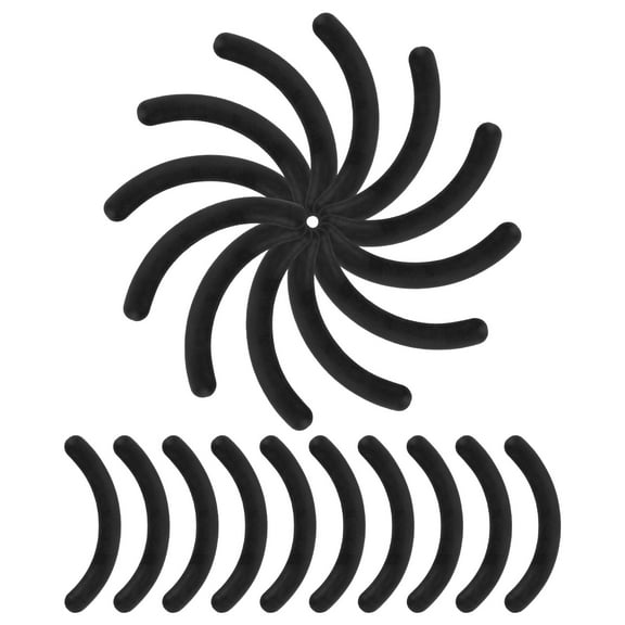 QIFULL 24Pcs Eyelash Curler Replacement Pads Black Rubber Soft Flexible Lash Curler Refill for Makeup Kits