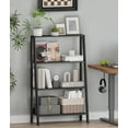 thumbnail image 5 of Ladder Bookshelf, 4 Tier Bookcase, Small Bookshelf with Storage, Freestanding Display Stand for Living Room, Kitchen, Bedroom, Balcony, Black, 5 of 7