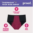 thumbnail image 5 of (2 pack) Proof Women's Overnight Absorbency, High Rise Period Underwear, Black, Choose Your Size (S - 2XL), 5 of 11