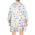 thumbnail image 2 of Wearable Oversized Blanket,Colorful Gradient Dinosaurs Silhouettes Pattern Wearable Blanket Hoodie for Adults,Cozy Hooded Blankets with Super Pockets,Super Warm Fuzzy Pullover for Women & Men, 2 of 6