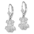 thumbnail image 2 of TheJewelryHut Designer Sterling Silver Rhodium-plated Polished Frog Leverback Earrings, 2 of 3