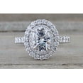 thumbnail image 5 of HeartsAndYou 2.5ct Oval Cut Moissanite Engagement Ring for Women 18k White Gold over Silver Dual Halo Solitaire, 5 of 9