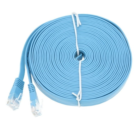 High Quality 10m/32.80ft Blue High Speed Cat6 Ethernet Flat Cable RJ45 Computer LAN Internet Network