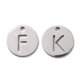 thumbnail image 2 of Non-Tarnish 201 Stainless Steel Charms Flat Round with Letter Stainless Steel Color Random Mixed Letters 12x1mm Hole: 1.5mm, 2 of 3