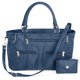 thumbnail image 2 of Bolso de mano de microfibra con 6 bolsillos y cremallera, color azul marino, de Collections Etc., 2 of 3