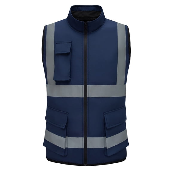 Cooling Safety Vest with 2 Fans - Water Resistant Ice Cooling Vest for Men Women Cool Vest for Hot Weather Work Big and Tall Size S-4XL Dark Blue