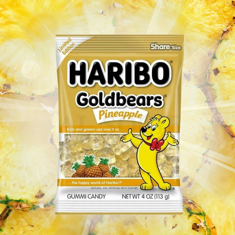 Haribo Goldbears Pineapple Gummy Candy, Limited Edition Share Size