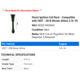 thumbnail image 2 of Direct Ignition Coil Boot - Compatible with 2007 - 2018 Nissan Altima 3.5L V6 2008 2009 2010 2011 2012 2013 2014 2015 2016 2017, 2 of 2