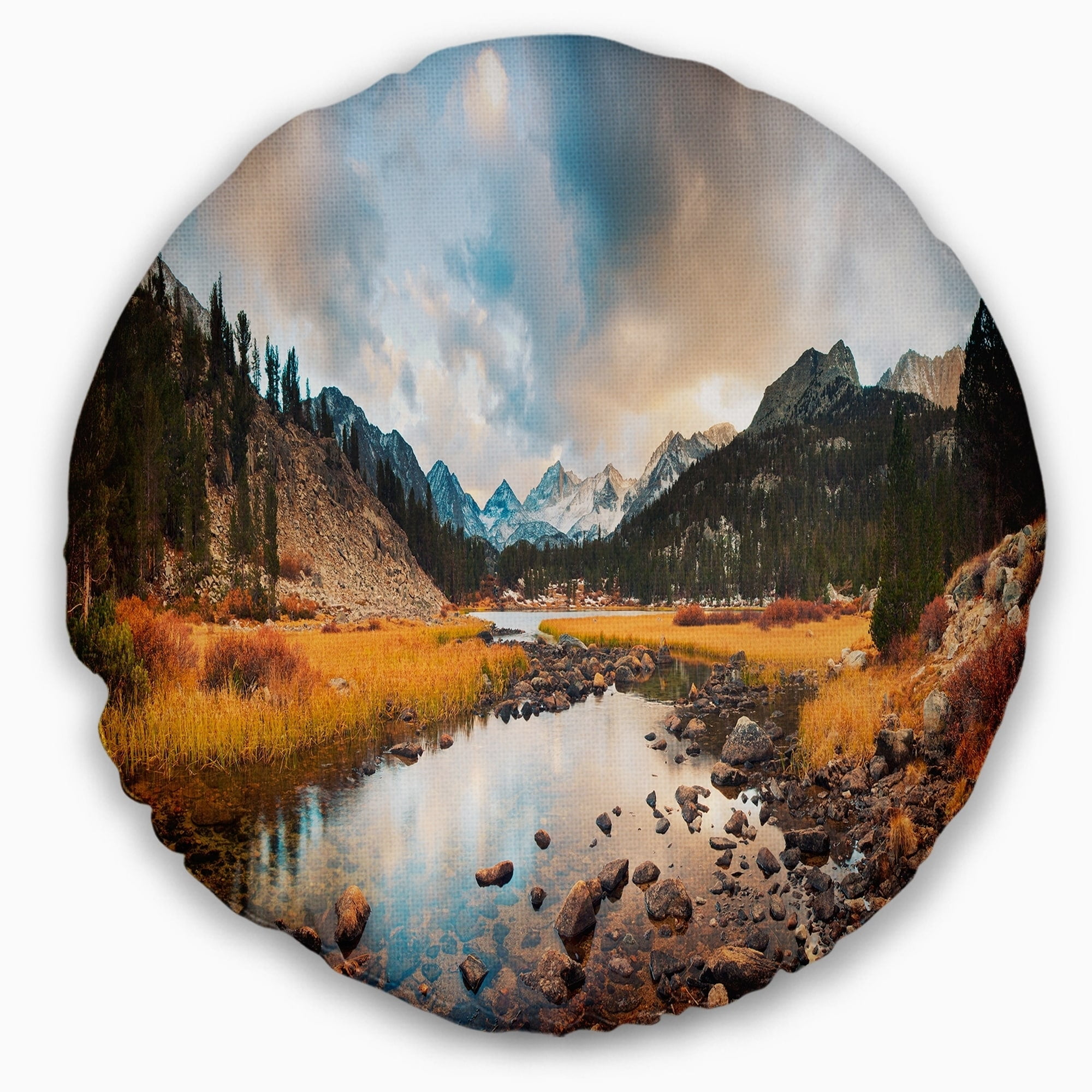 Design Art Designart Rocky Lake Sunset Panorama Modern Seashore Throw Pillow Walmart Com Walmart Com