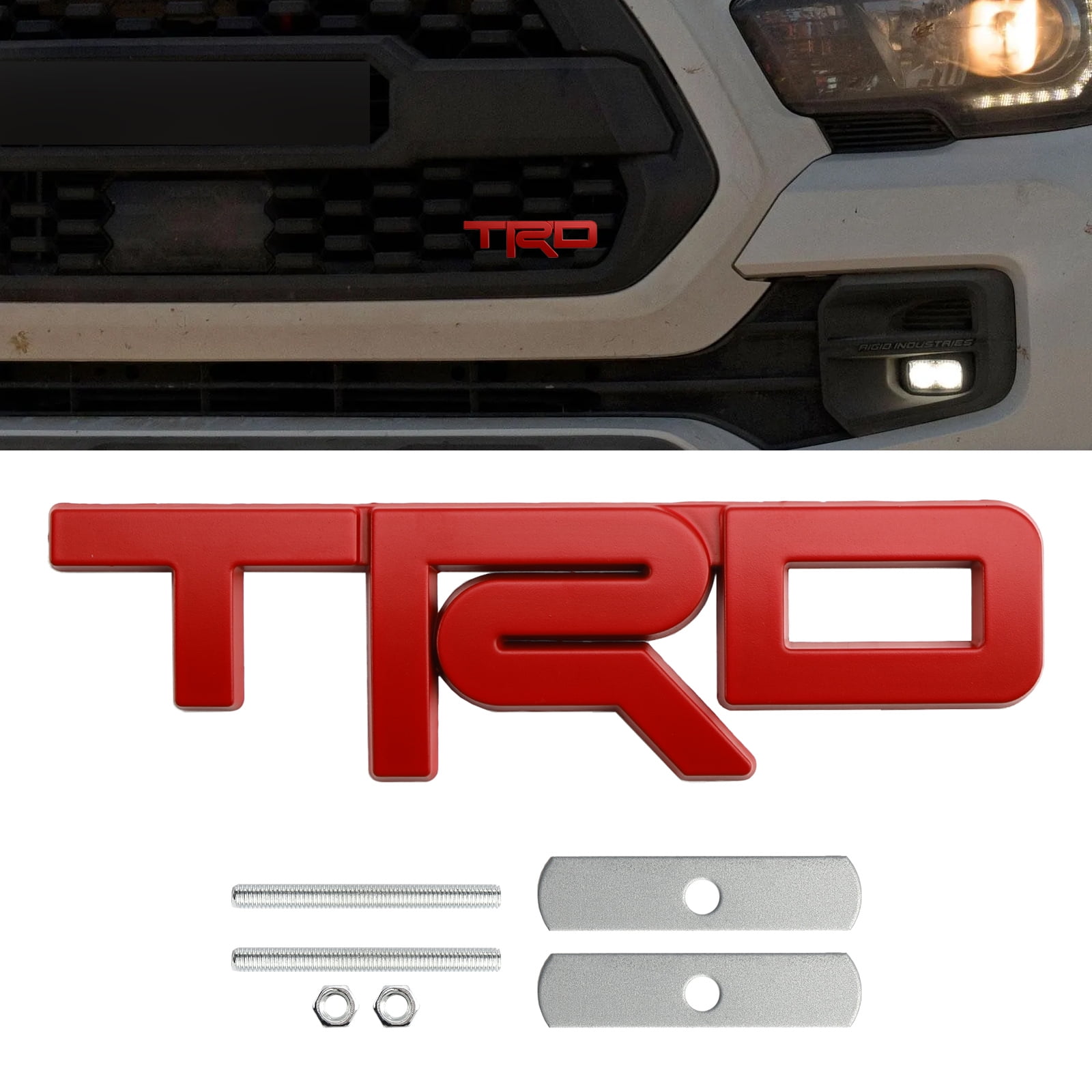 Badge Tricolore Drapeau Américain Pour Calandre - Compatible Tacoma, 4Runner, Tundra, Rav4 - 11.9 X 2.3 Cm - ABS Résistant - 7