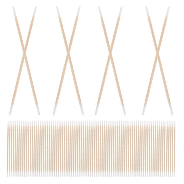 1200pcs Double Ended Cotton Swabs with Fine Tips for Nail Art, Eyebrow Tattoo Cleaning, and Glue Removal – Durable Wooden Handle for Beauty Salons