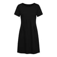 thumbnail image 5 of Byworldtasic Women's 2026 T Shirt Dress Summer Casual Flowy Short Sleeve Ruched Waistline Round Neck Going Out Dress, 5 of 7