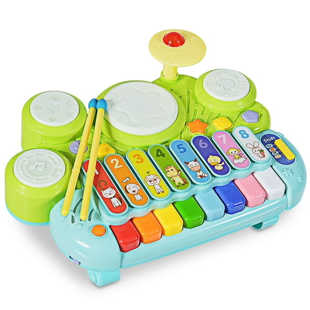 Gymax 3in1 Drum Xylophone Piano Keyboard Set Electronic Musical