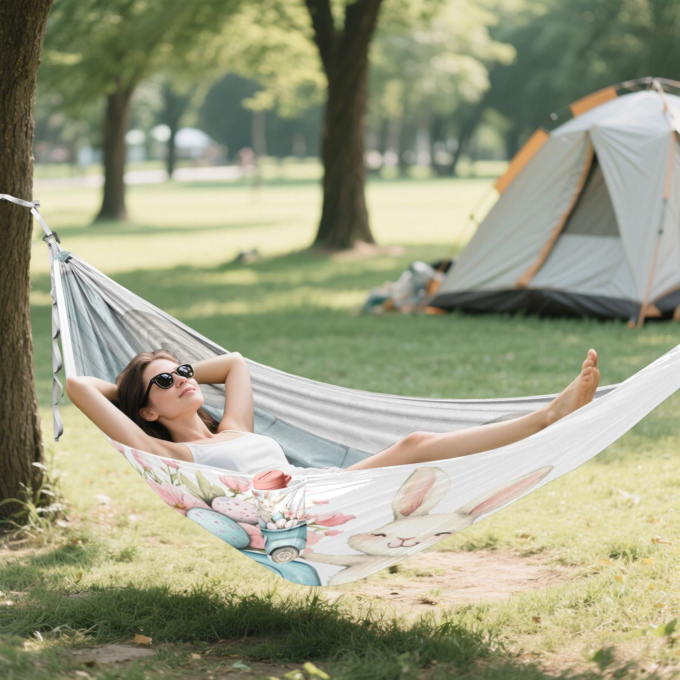 Hammock Camping Hammock Nylon Portable Hammock Travel Camping Hammock Pretty Easter Bunny