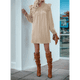 thumbnail image 4 of Vestido de Mujer de Larga con Cuello Alto Holgado y Costuras con Volantes Albaricoque XL, 4 of 9