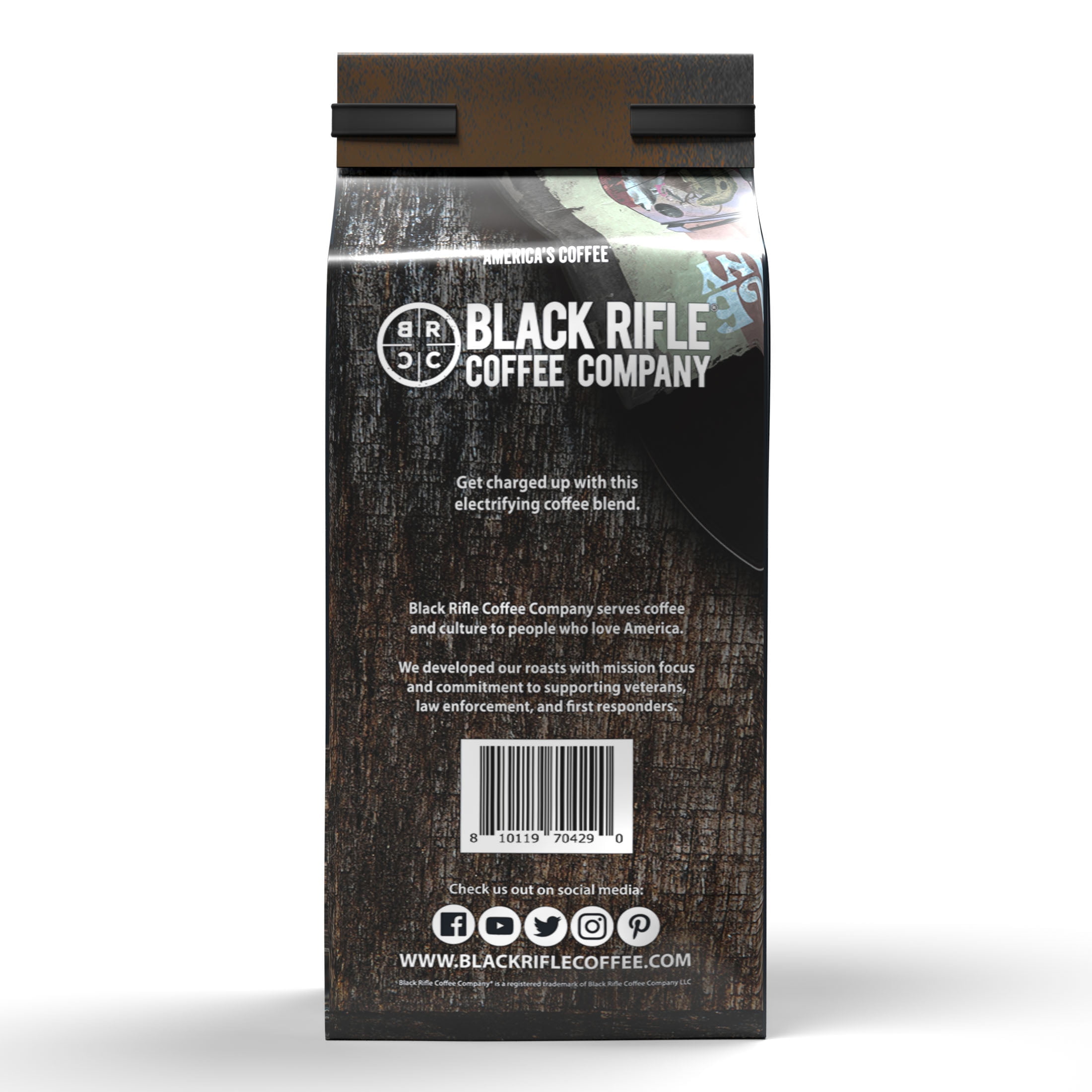 Black Rifle Coffee Company Electric Eagle Espresso, Medium Roast, Ground Coffee, 12 oz