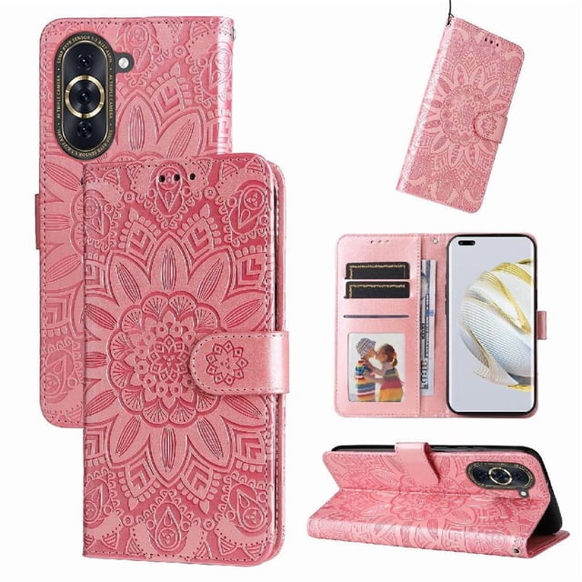 Funda tipo cartera GANGXUN para Huawei Nova 10 Pro , diseño girasol, cuero PU, soporte, cierre magnético, tarjetero