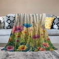 thumbnail image 2 of JRXY Watercolor Flowers Blanket Spring Summer Wildflower Soft Throw Blanket  Soft Cozy Throw Blanket Couch Sofa Throw Blanket Gift Idea Soft and Comfortable Flannel White, 2 of 6