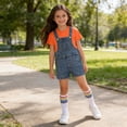 thumbnail image 6 of ATOGUTA Kids Boys Outfits Denim Overalls and Short Sleeve T-shirts with Socks Girls Summer Clothes Size 3T-12, Orange, 6 of 8