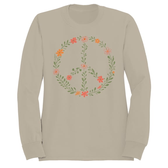 Floral Peace Symbol Women's Sand Sweatshirt