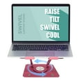 thumbnail image 2 of Swivel Laptop Stand for Desk – Adjustable Laptop Riser with 360° Rotation, Height & Tilt, Vented Metal Cooling Panel, Portable Folding Stand (RoseGold), 2 of 9